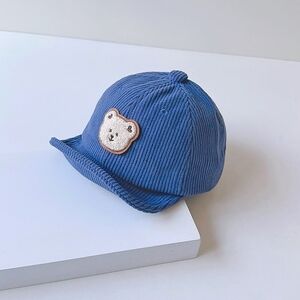 MiniOlie Kukuji Baby Patch Bear Corduroy Peaked Cap - 1-3 yrs (46-50cm) - NEW!